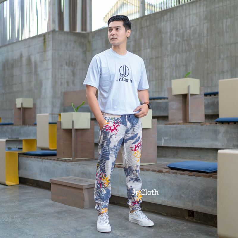 Jr Cloth ~ Celana Panjang Pria Motif Abstrak Sport 0