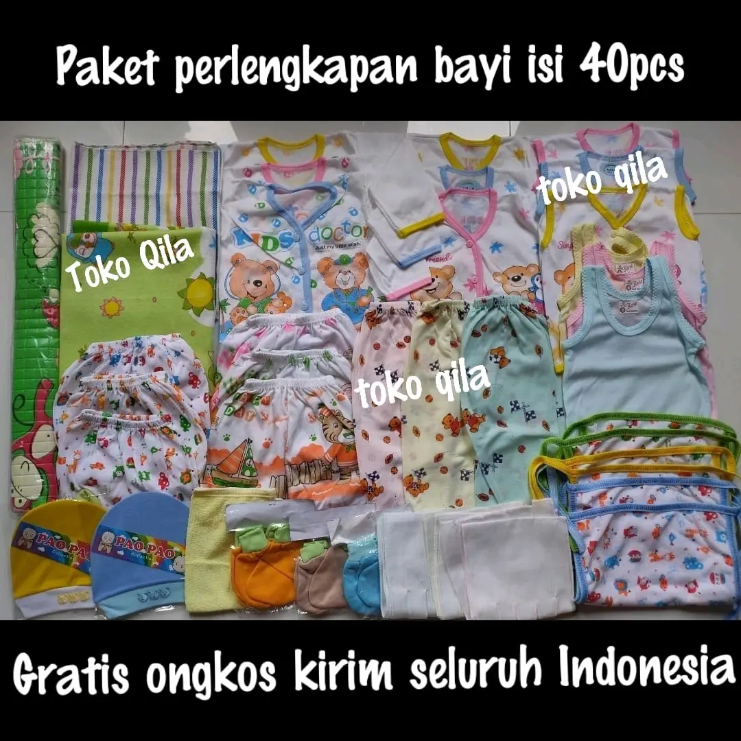 paket perlengkapan bayi baru lahir isi 40pcs hemat murah lengkap