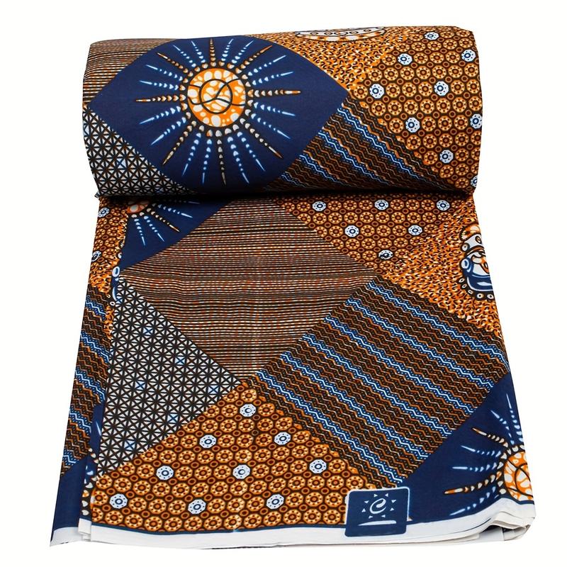Product Introduction of 3Yds/6Yds Fabric Geometric Pattern African Batik Dye Fabric Polyester Material African Ankara Fabric Double-Sided Print Home Craft Fabric Decorative Fabric 0