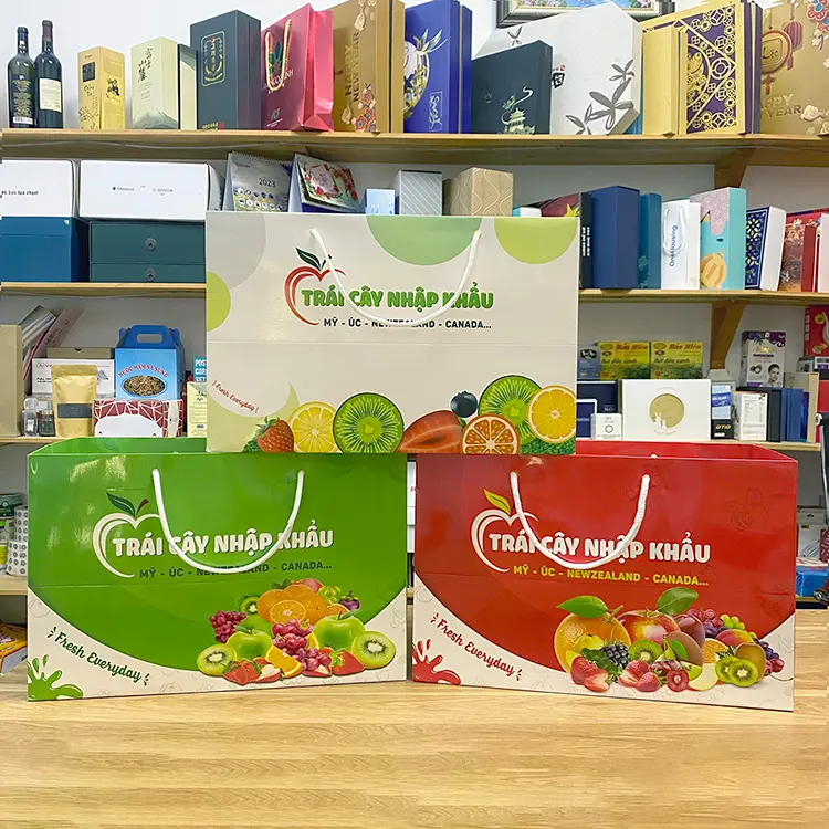Túi Giấy Đựng Hoa Quả, Đựng Trái Cây Nhập Khẩu, Đủ Màu, Đủ Size 1kg 2kg 3kg 4kg 5kg 1
