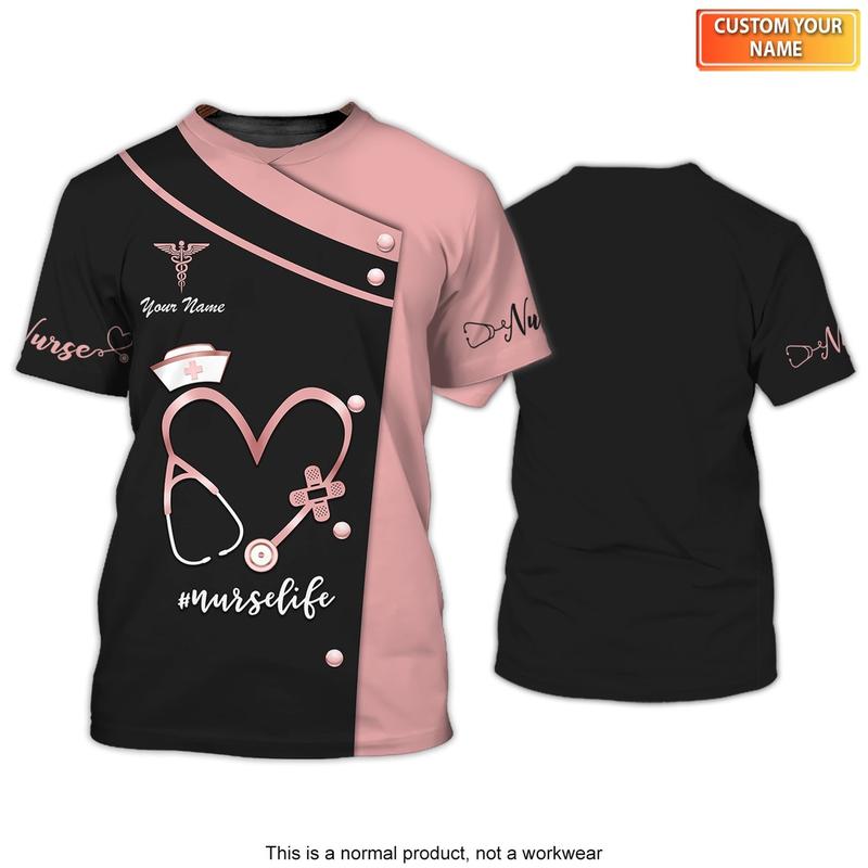 Dental 3D printing round neck short-sleeved men's and women's sweatshirt T-shirt  nurse fashion uniform medical scrub suit 2