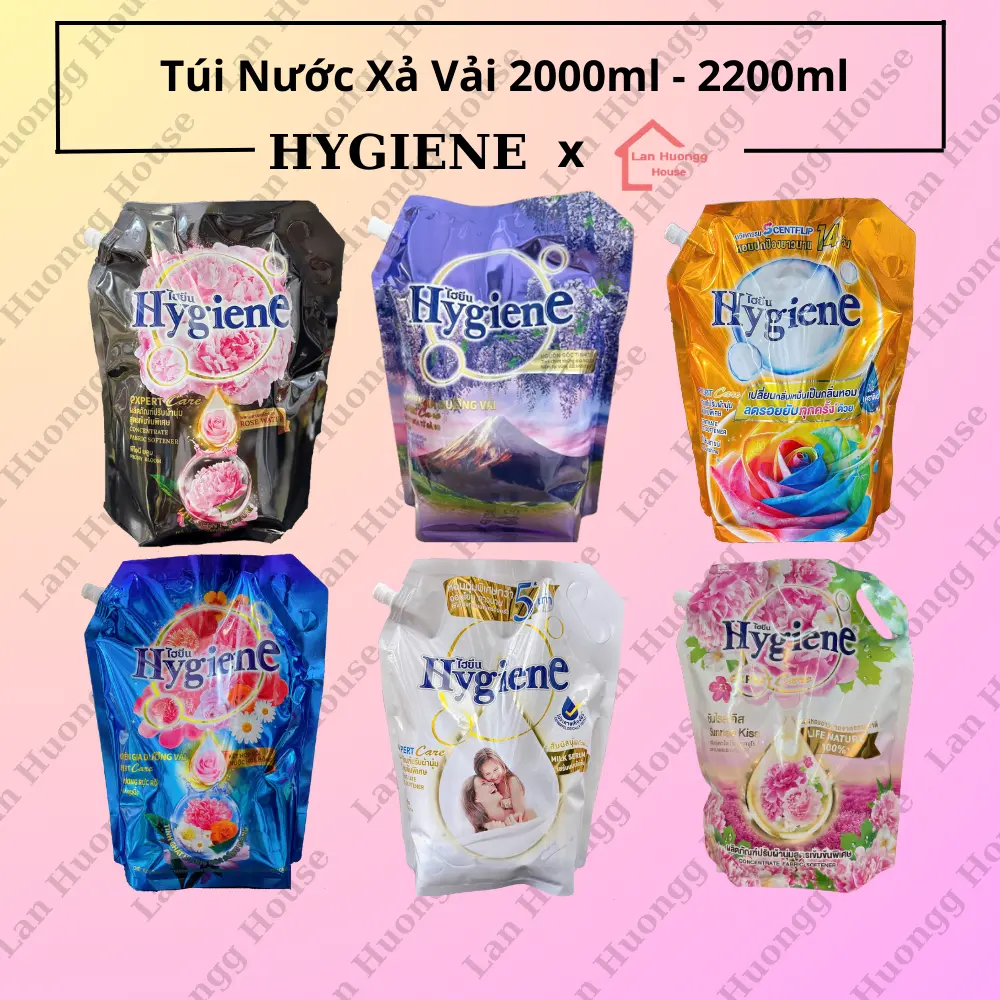 Nước Xả Vải Hygiene Thái Lan 2000ml-2200ml(Bao Bì Song Ngữ) Làm Sạch
