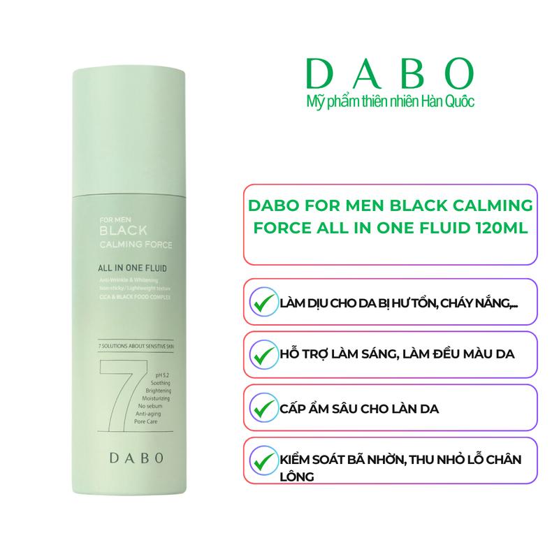 [MỸ PHẨM DABO CHÍNH HÃNG] Tinh chất dưỡng da cho nam cao cấp - DABO Black Force For Men 120ml Skincare Formen Cleanser Massage