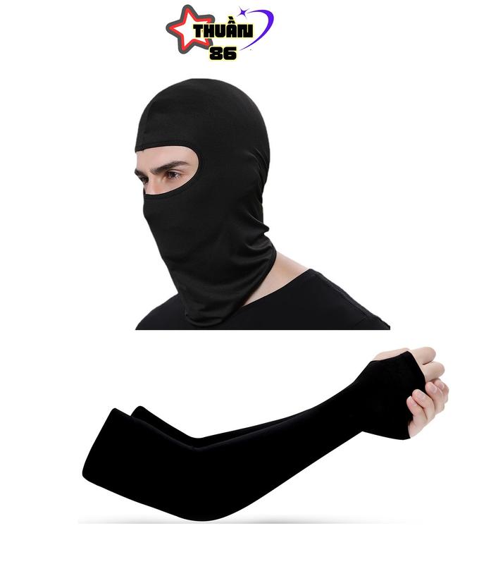  Combo Khăn Trùm Đầu Và Găng Tay Dài Chống Nắng  Loại Dày Tốt  Sport Nam Che Mặt gang 