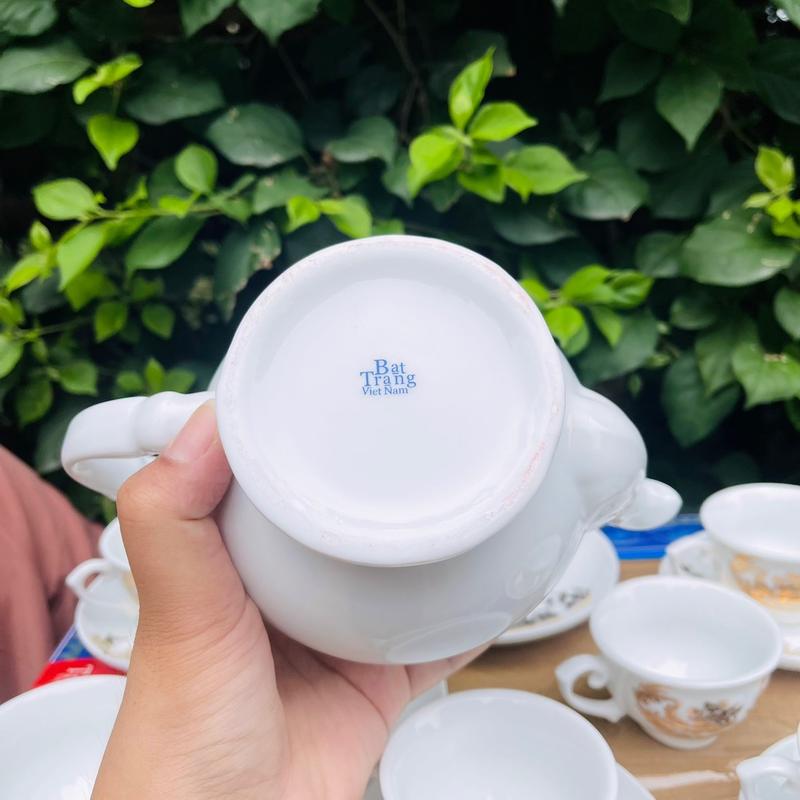 Bộ Ấm Pha Trà Chóp Lửa nét vẽ hoàng kim ( ấm chóp lưa) 5