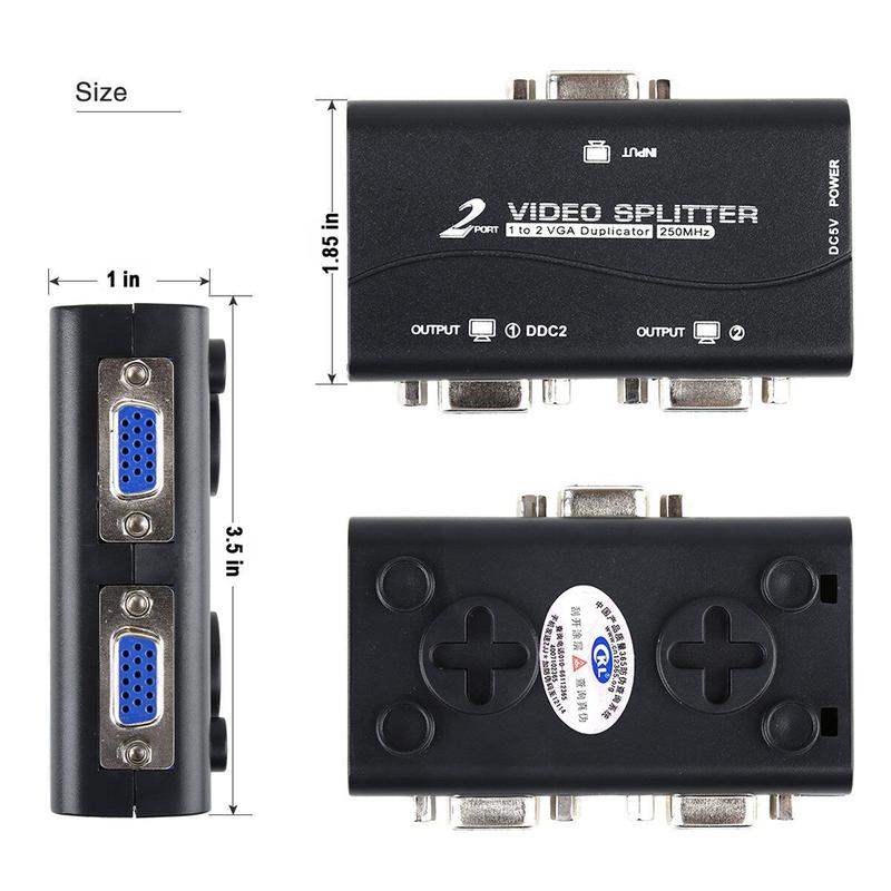 Product Introduction of Bộ Chia Video 2 Cổng, 1 PC Sang 2 Màn Hình, Bộ Chuyển Đổi Bộ Sao Chép, Bộ Chia VGA, Có Cáp USB 18