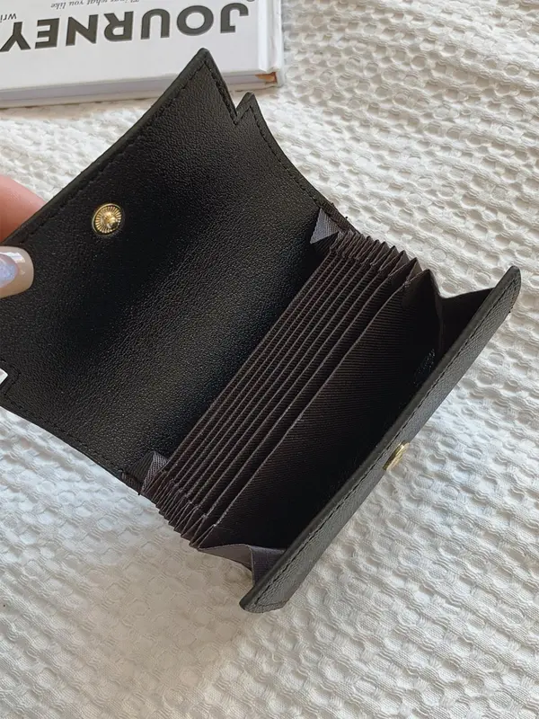 Women's Solid Color Litchi Embossed Wallet, Fashionable Multi Card Slot Wallet for Daily Used, Casual Trendy Versatile High-quality Daily Commuting Wallet 7