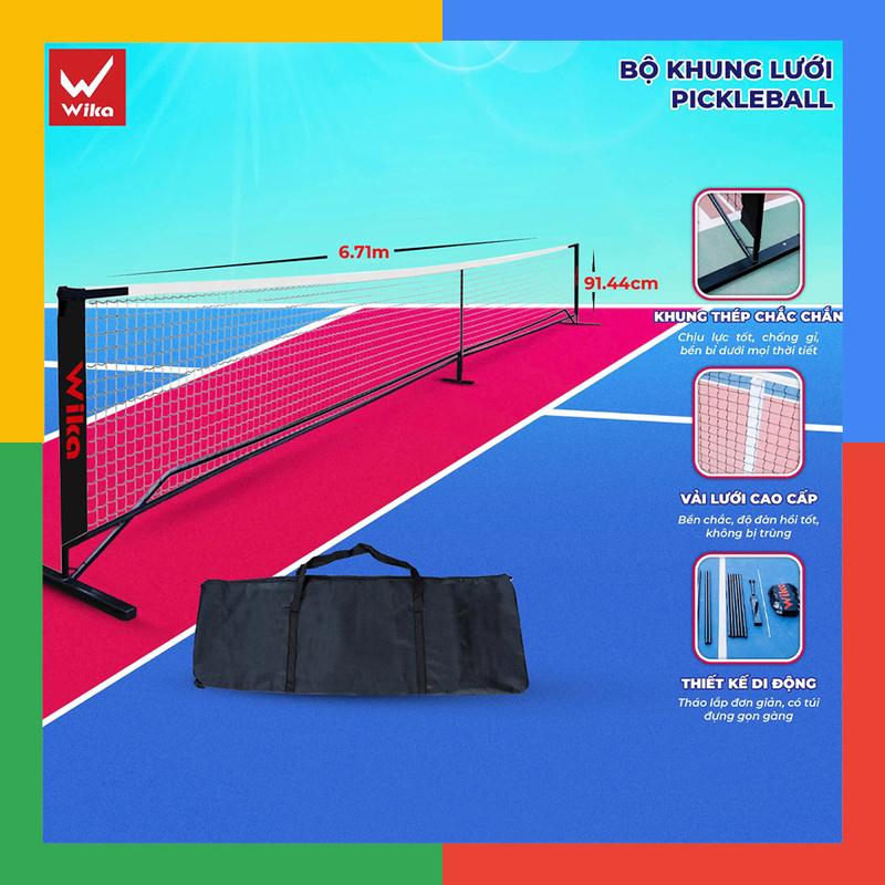 Khung Lưới Pickleball Wika Chính Hãng Khung Thép Chắc Chắn Dễ Lắp Đặt wika pickleball