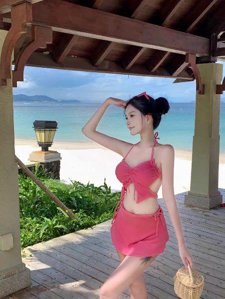Product Introduction of đồ bơi , bikini đi biển 3 chi tiết hồng sen dễ thương 24