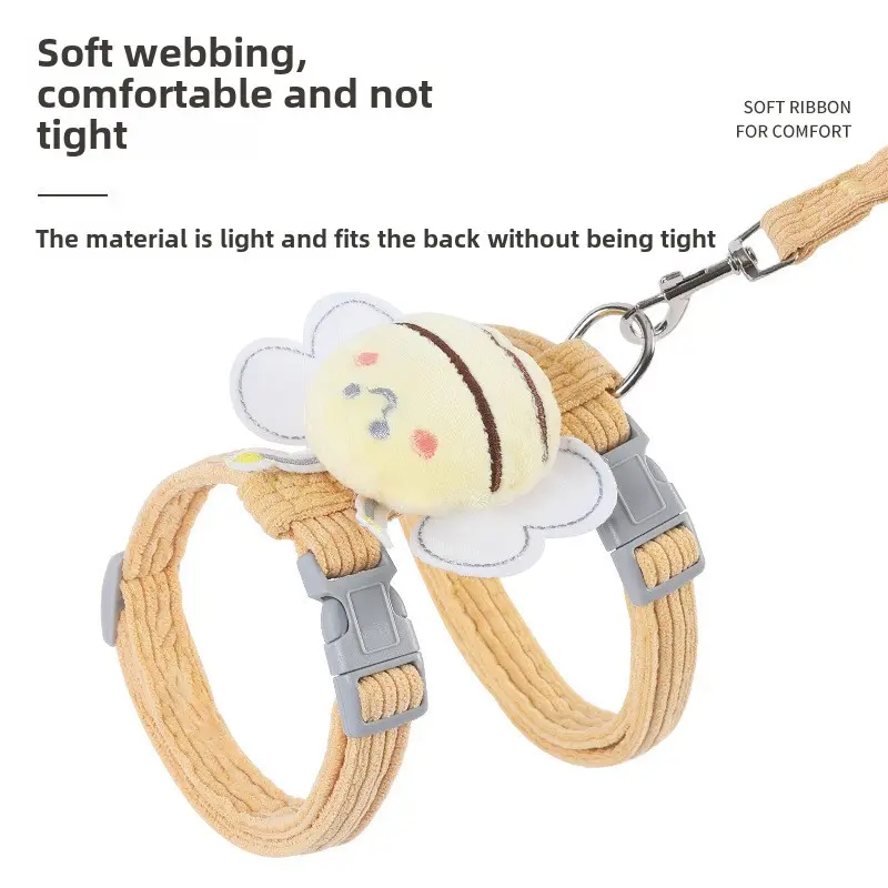 Dây Xích Mèo, Bee Nhỏ Dễ Thương, Dây Đai Nịt Hình Chữ H Có Thể Điều Chỉnh Chống Thoát Hiểm, Được XiaoHongShu Khuyên Dùng, Thích Hợp Cho Thú Cưng Đi Dạo, Dây Xích Chó Mèo