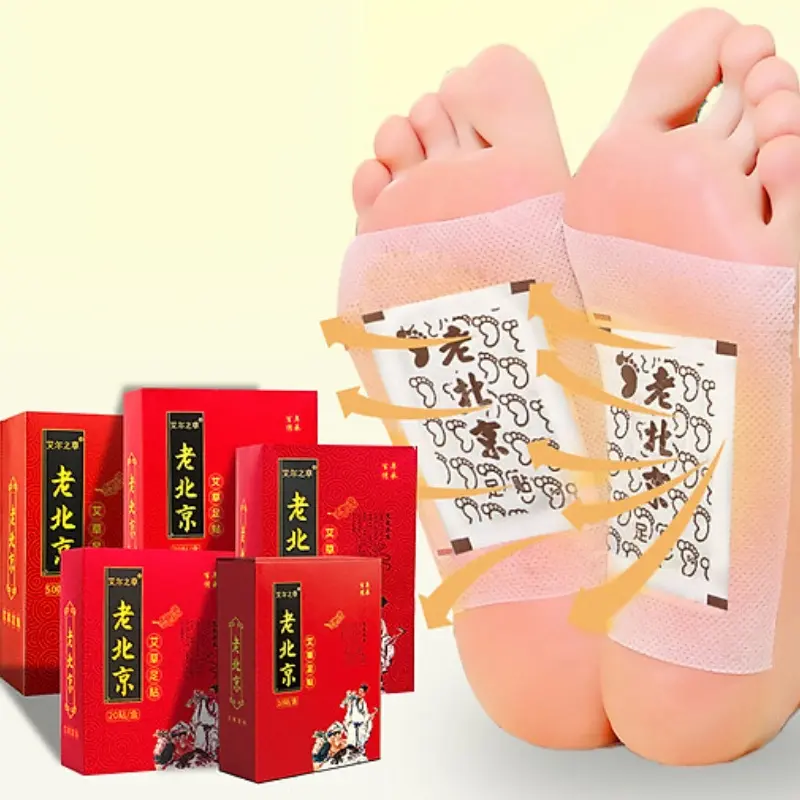 Hộp 50 Miếng Dán Chân Ngải Cứu Thải Độc Lão Bắc Kinh - Miếng Dán Thải Độc Gan Bàn Chân Nội Địa Trung Thanh Lọc Cơ Thể 0