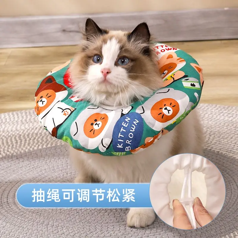 Vòng Cổ Mèo Elizabeth, Vòng Cổ Mềm, Vòng Mũ Đội Đầu Chống Cắn, Thích Hợp Cho Mèo, Vòng Mũ Trùm Đầu Chống Liếm, Có Thể Điều Chỉnh, Khăn Quàng cổ Cho Mèo, Đồ Dùng Cho Mèo Cưng 5