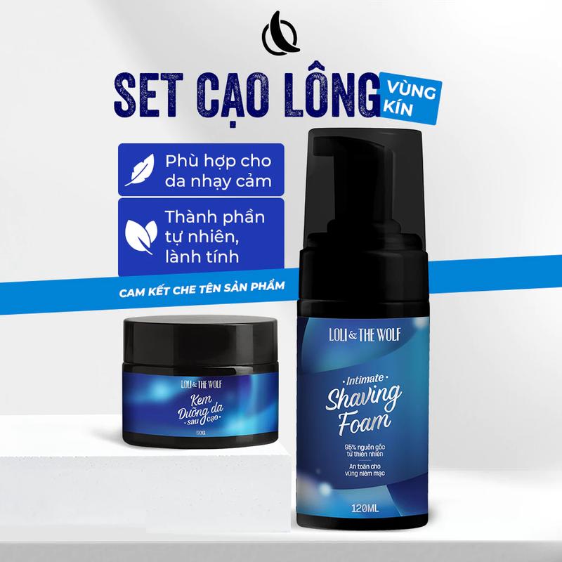 Set Cạo Lông Vùng Kín Tại Nhà - Chai Bọt Cạo Lông 120ml + Hộp Kem Dưỡng Da Sau Cạo 50ml