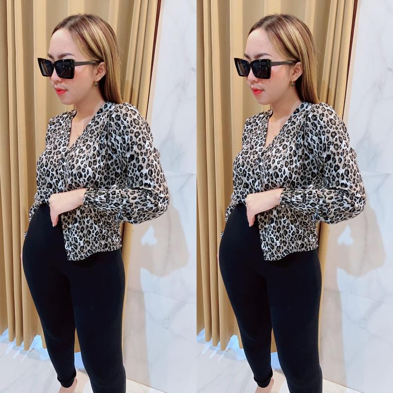 Grosir Natalia | BK Lyona Material Rayon Baju  Atasan  Wanita  Casual  Motif Leopard 3