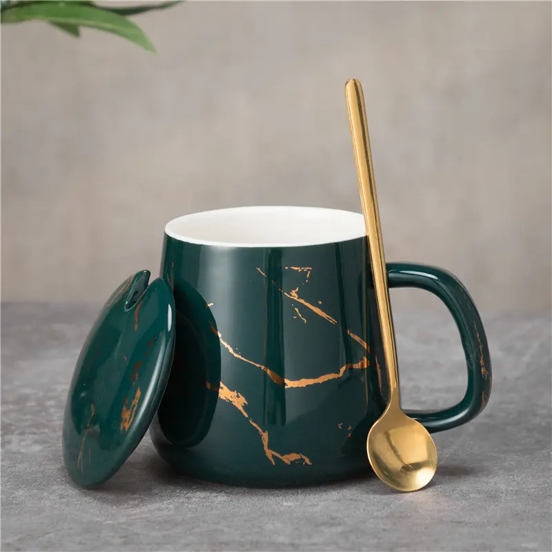 Bakindo Nordic Coffee Glass Mug Gelas Kopi Teh Keramik Marble Pattern Marble Mug Gift Box Gelas Marble Tutup Hampers Glass Marble 8