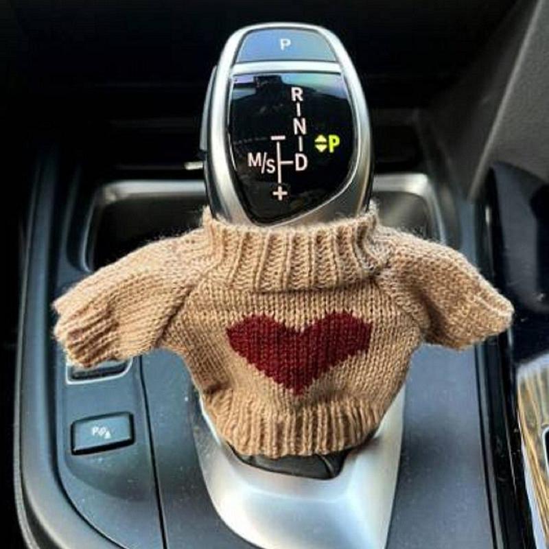 Car Gear Shift Knob Cover, Hand Brake Decorative Button Cover, Universal Winter Warm Shift Knob Cover 5
