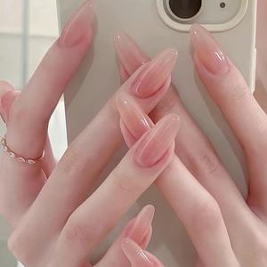 オムレプレスオンネイル（ヤスリ＆テープ付き）、30枚セット、光沢感のある偽のネイルキット、取り外し可能なアートの人工フルカバー