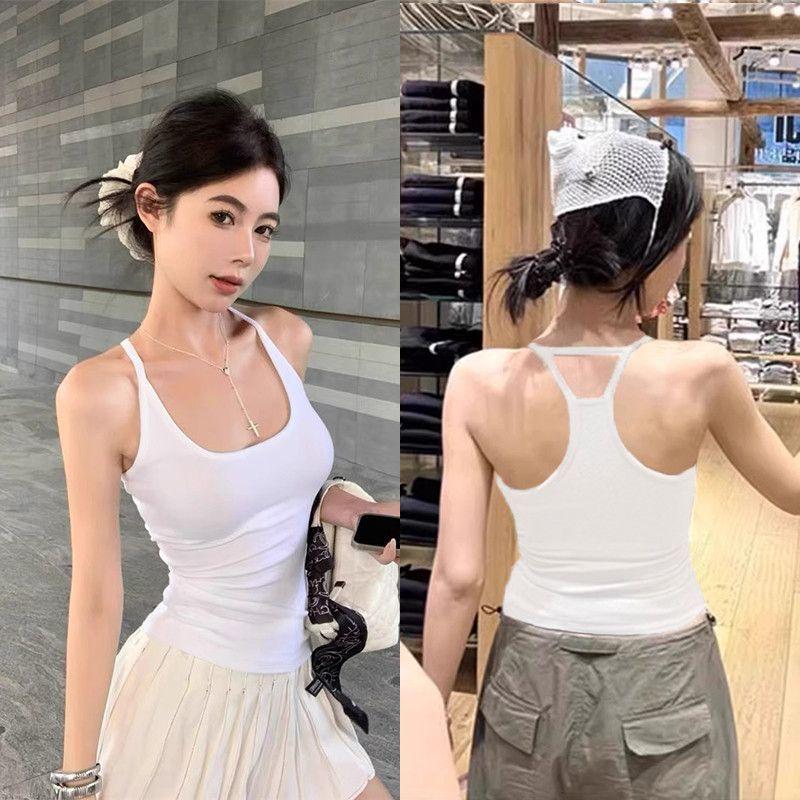 Product Introduction of [Hot Sale] Halter Neck Camisole for Women 2025 Summer Outerwear Inner Wear Slim Fit Waist-Cinching Backless Top Student Ins Trend 4