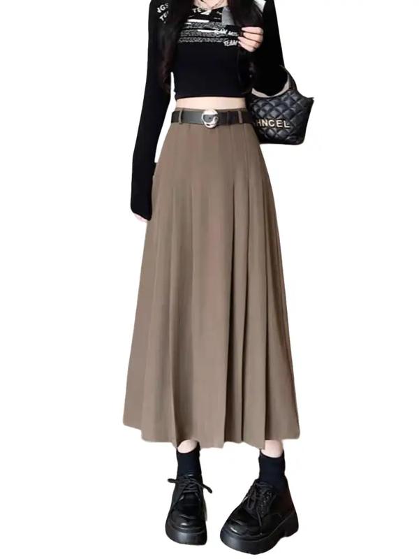 Chân váy xòe dài xếp li sang chảnh Nữ Women Nâu áo tingoan chânváy trongsuốt quầnshort tráitim chân váy chân váy ren dài