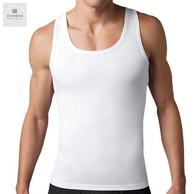  Áo Lót Ba Lỗ Nam 100% Cotton Trắng Mềm Mịn Co Giãn 4 Chiều Thoáng Mát Size Từ 50 - 80kg  Loại Dày  Menswear 