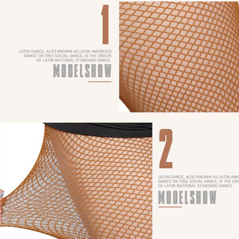 Product Introduction of Women Latin Dance Mesh Stockings Pantyhose Cotton Crotch Tights Foot Open Toe 17