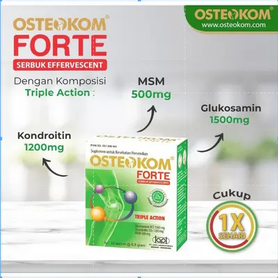 FORTE Osteokom FORTE Box Isi 10 Sachet untuk Kesehatan Sendi, nyeri Sendi 0