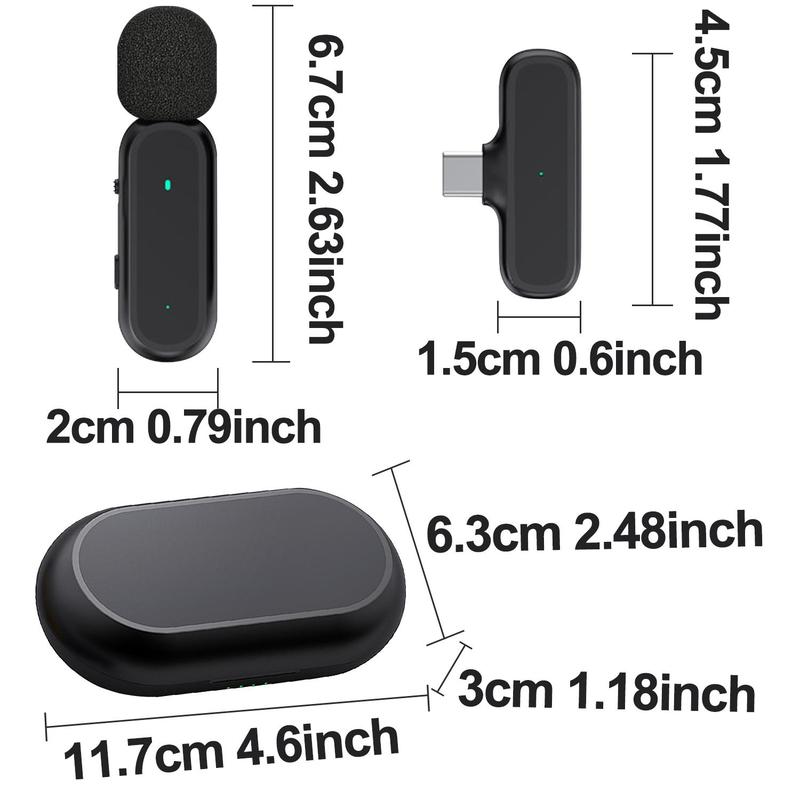 Wireless Lavalier Microphone, USB Rechargeable Wireless Microphone, Noise Reduction Technology Microphone for Live Streaming & Video Blogging 1