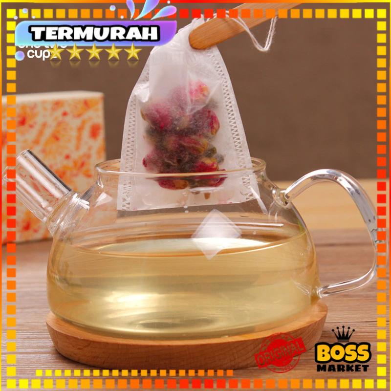 Kantong Teh 100 PCS Celup Kosong Teabag 5.5x7cm - T110 - White 2