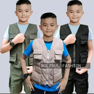 Rompi outdoor Anak/Rompi formal sekolah anak usia 6-12 tahun Slim-fitting Bordir Fashion size. m. untuk usia 3_5 thn 3-4 tahun