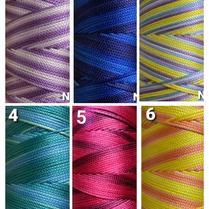 Sợi Dù màu loang- trọng lượng 200g- Chiều dài 400m- Cỡ sợi 1mm -  Công dụng móc túi xách, giày dép, nón 4