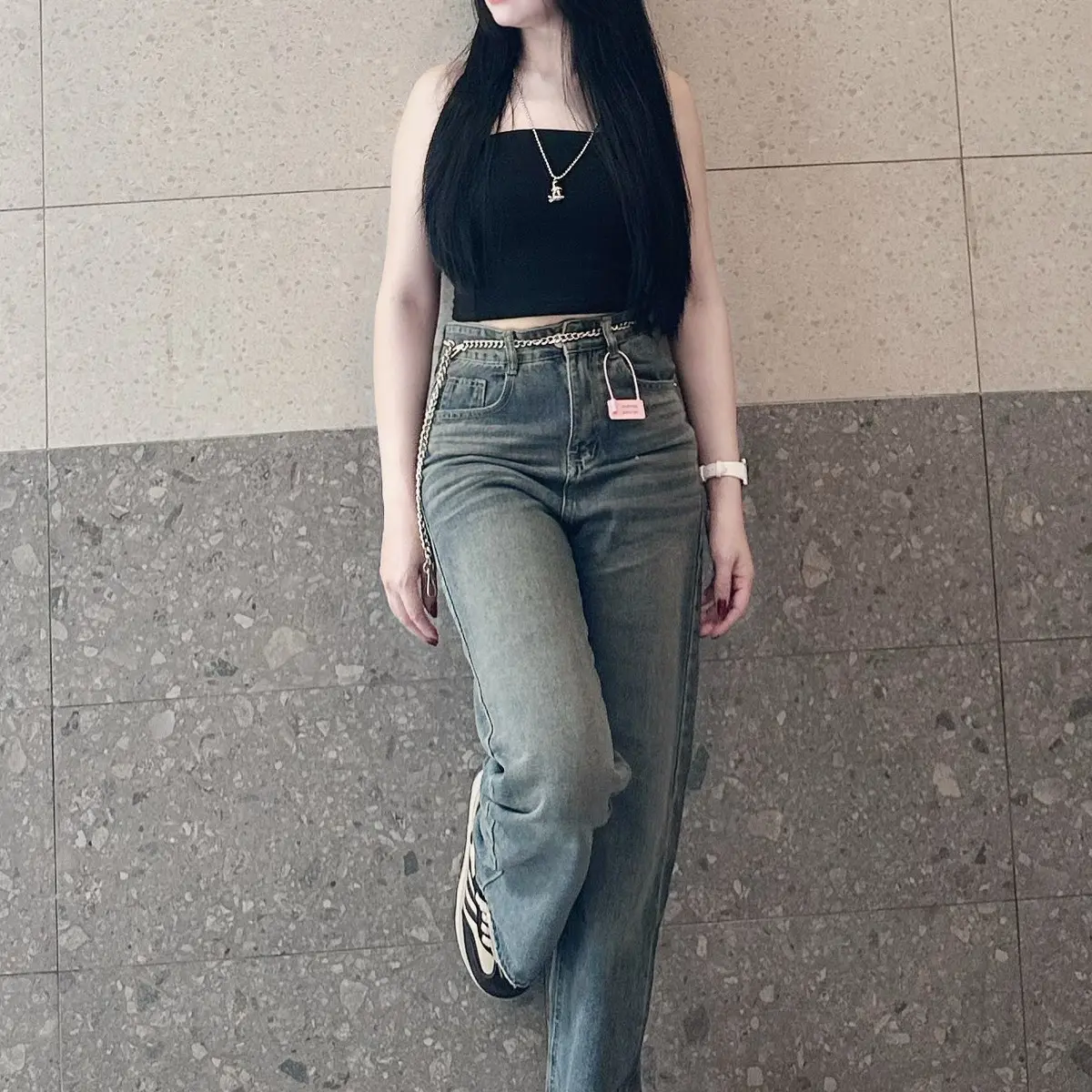 V.M-Quần Jeans Nữ Suông Trơn Màu Đậm Có Phủ Dơ (S-2XL) Vải QC Mềm có 2 chiều dài 103cm và 95cm VM3344 Women Pants | BigBuy360 - bigbuy360.vn