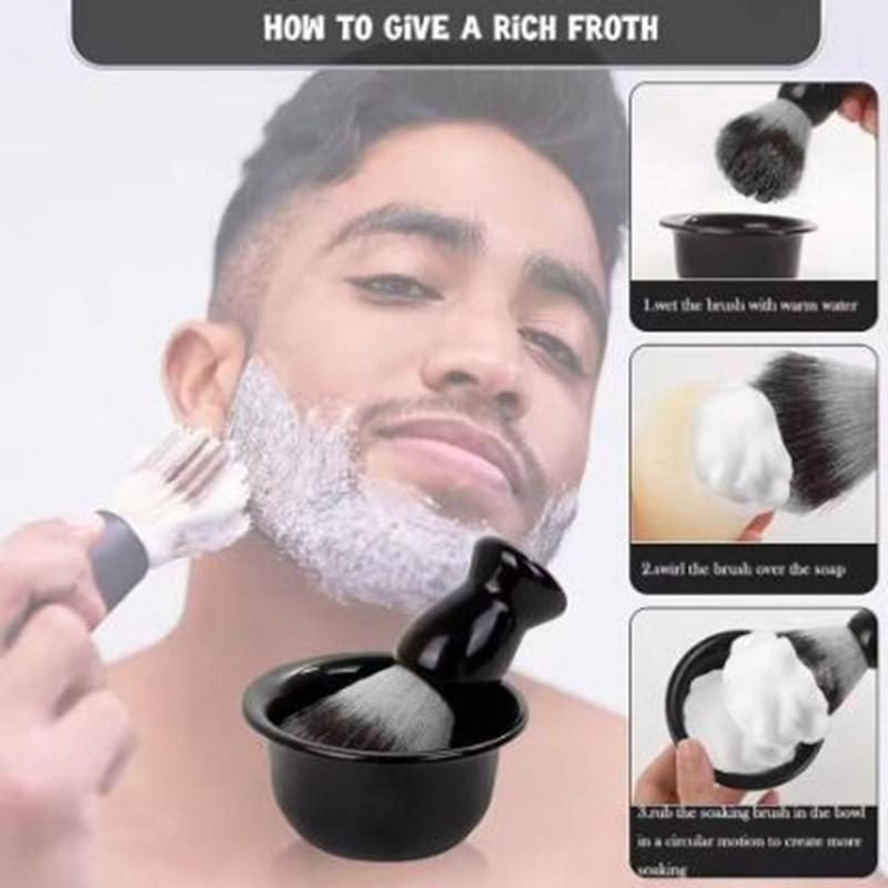 Product Introduction of Portable 3-in-1 Shaving Brush Set Shaving Brush Shaving Bowl Shave Care Kits Shaving Stand Men Facial Cleaner Men's Shaving Gift 13