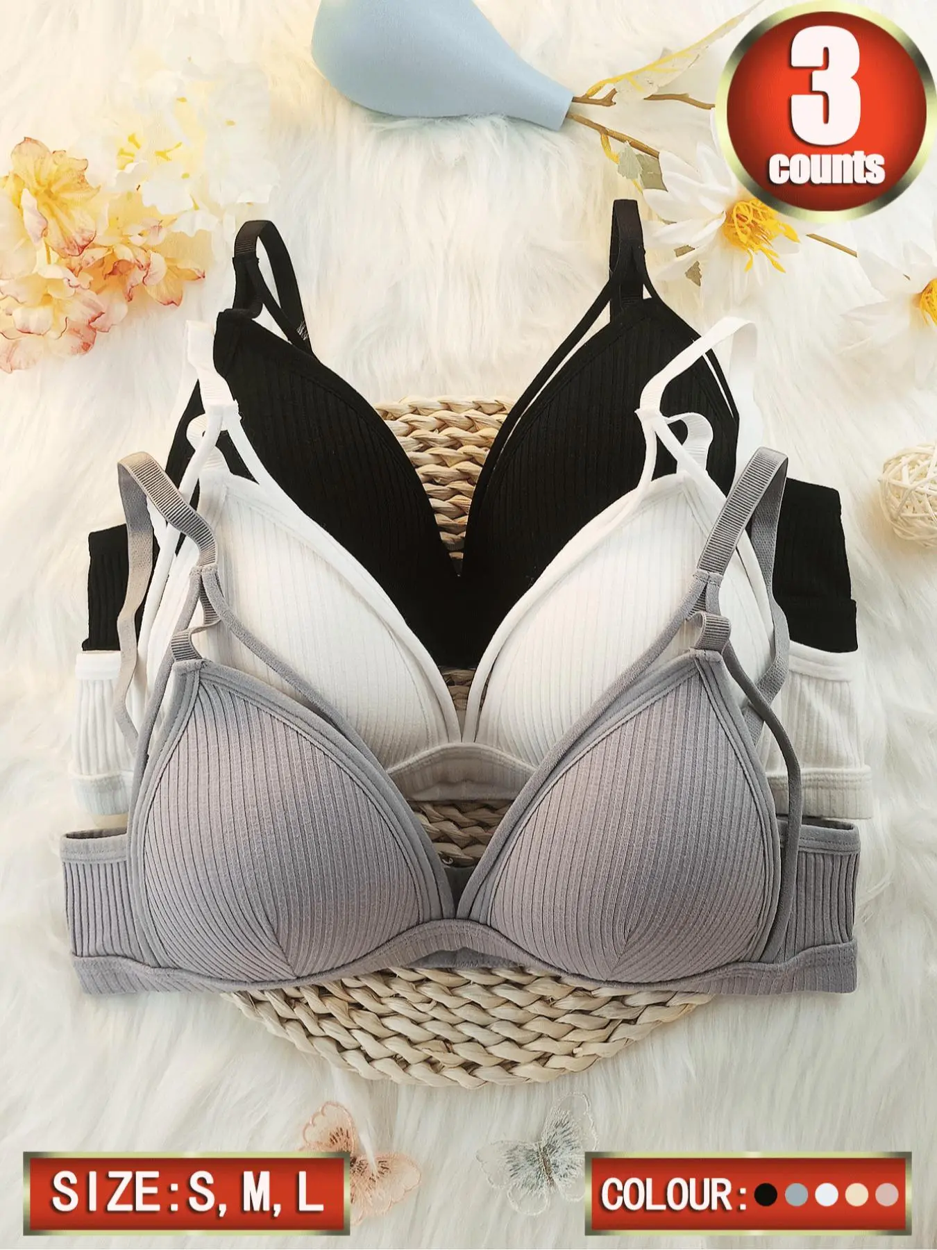 Women's Plain Cut Out Adjustable Strap Wireless Bra, Soft Comfortable Buckle Back Push Up Lingerie Top for Daily Wear, Underwear for All Seasons, Bras for Women