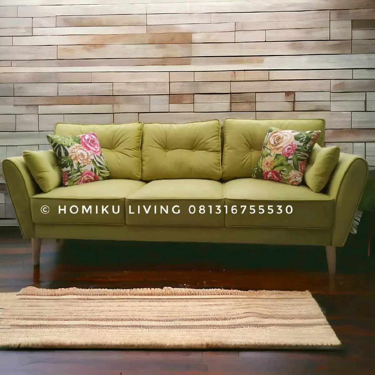 kursi tamu sofa minimalis 3 dudukan seater bantal