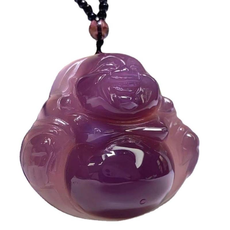 Product Introduction of Mặt Dây Chuyền Phật Di Lặc Chalcedony Màu Tím Hoàng Gia, Chất Liệu Tự Nhiên, Thời Trang Nữ, Phật Bụng To Quà Tặng Tinh Tế Cho Bạn Gái 4