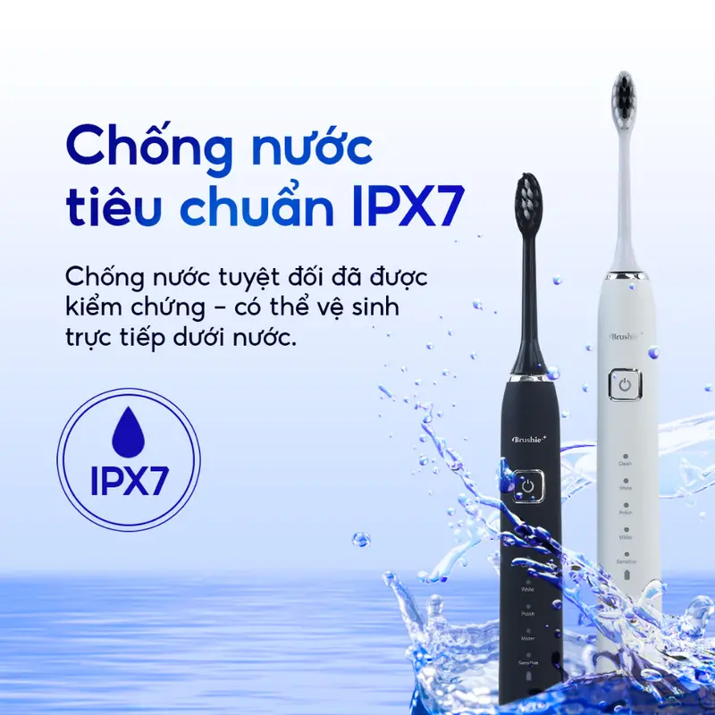 Combo Bàn chải điện Brushie và set 3 đầu bàn chải thay thế - Combo siêu tiết kiệm chải sạch mảng bám 5