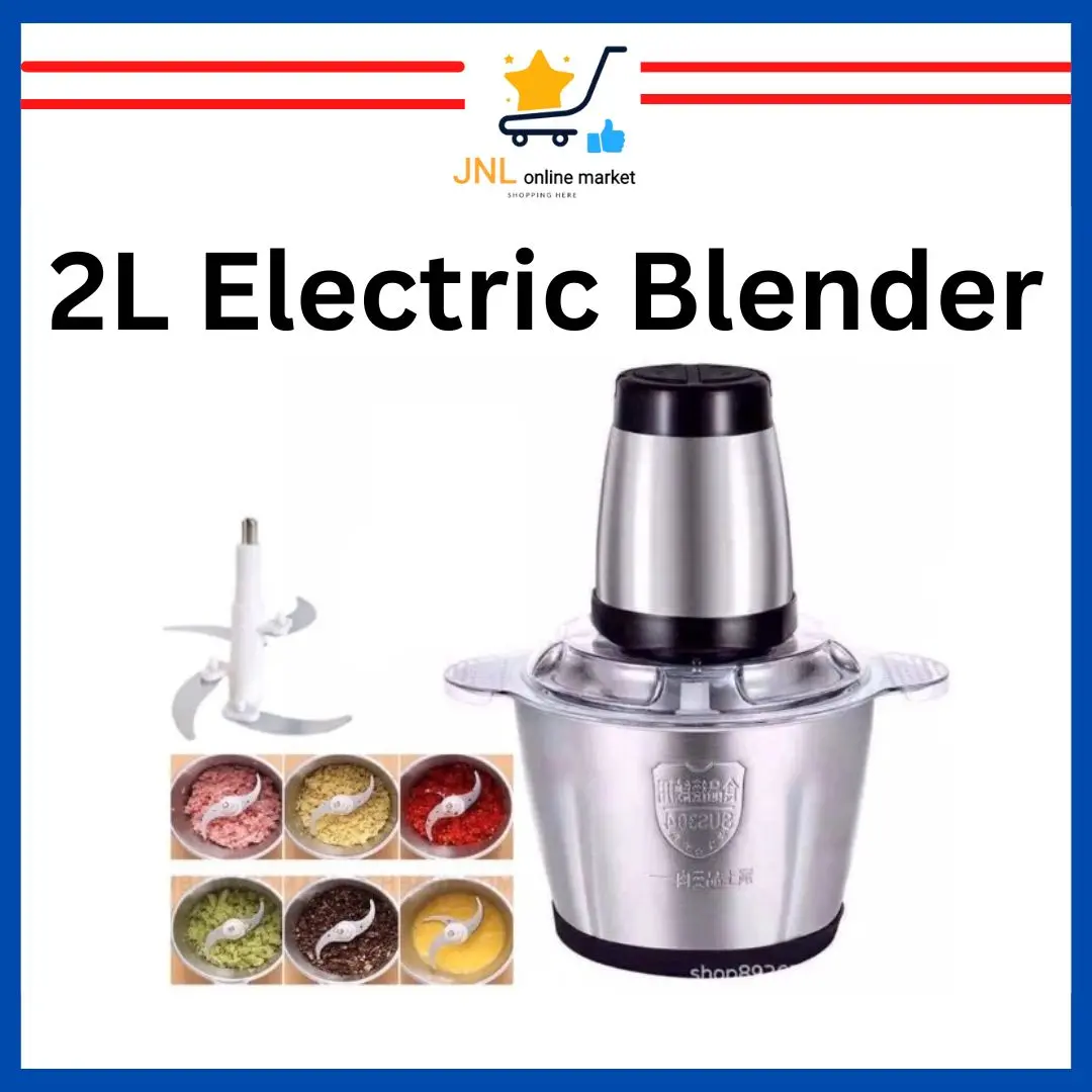 2L Stainless Steel Mixer Meat Mincer Chopper Food Processor Blender Grinder Pengisar Daging Sayur Kualiti