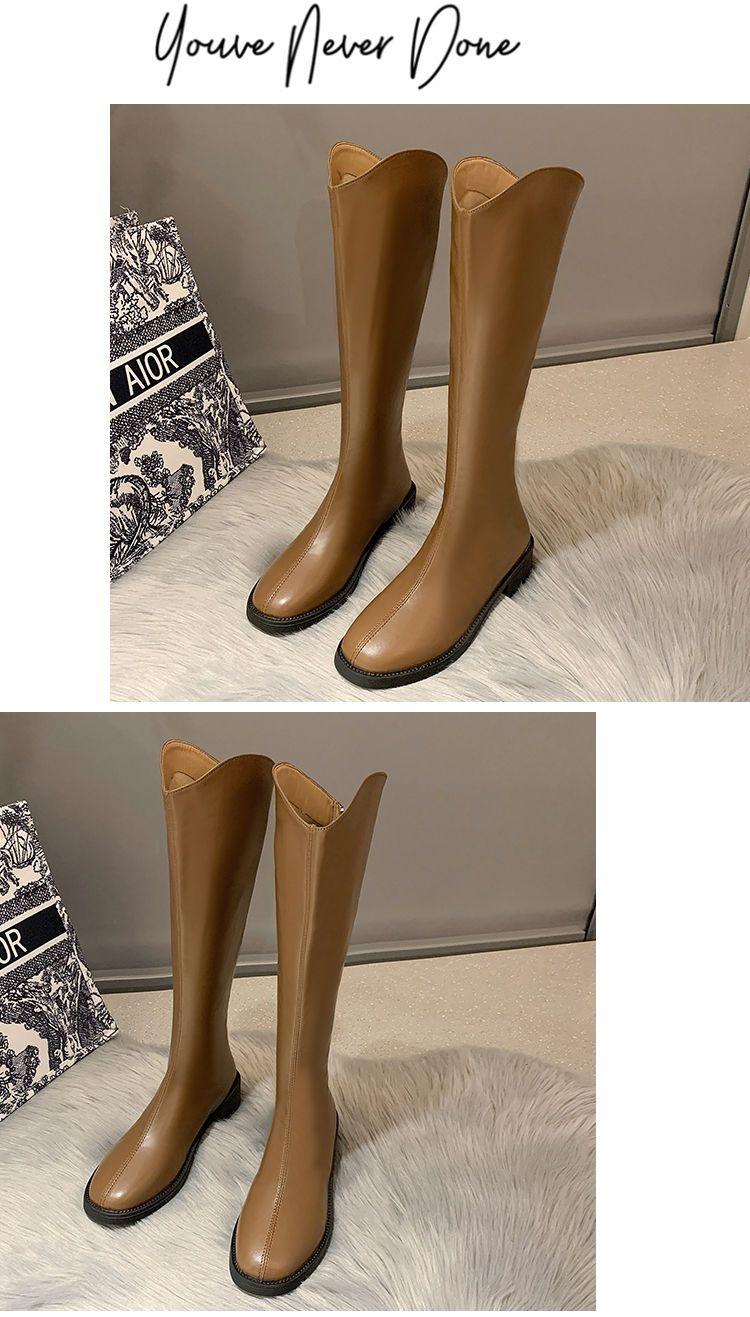 Product Introduction of Bốt Cao Bồi Phương Tây Cho Nữ, Bốt Dưới Đầu Gối, Bốt Hiệp Sĩ Cắt Chữ V Mới, Bốt Cao Đến Đầu Gối Giảm Béo, Mùa Thu Và Mùa Đông 12