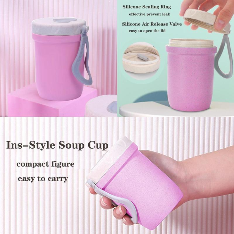 2 Layer Lunch Box Set, 1 Set Including 1 Count Lunch Case, Spoon, Soup Cup & Insulated Bag, Portable Bento Box for School Office Outdoor Picnic, Meal Prep Containers, Kitchenware 5