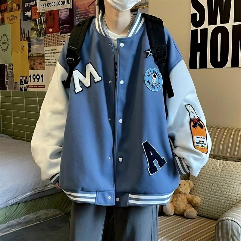 Áo Khoác Bomber Nỉ Ngoại Nam Nữ Form Rộng Chất Vải Lót Bông Dày Dặn Bao Đẹp (M)