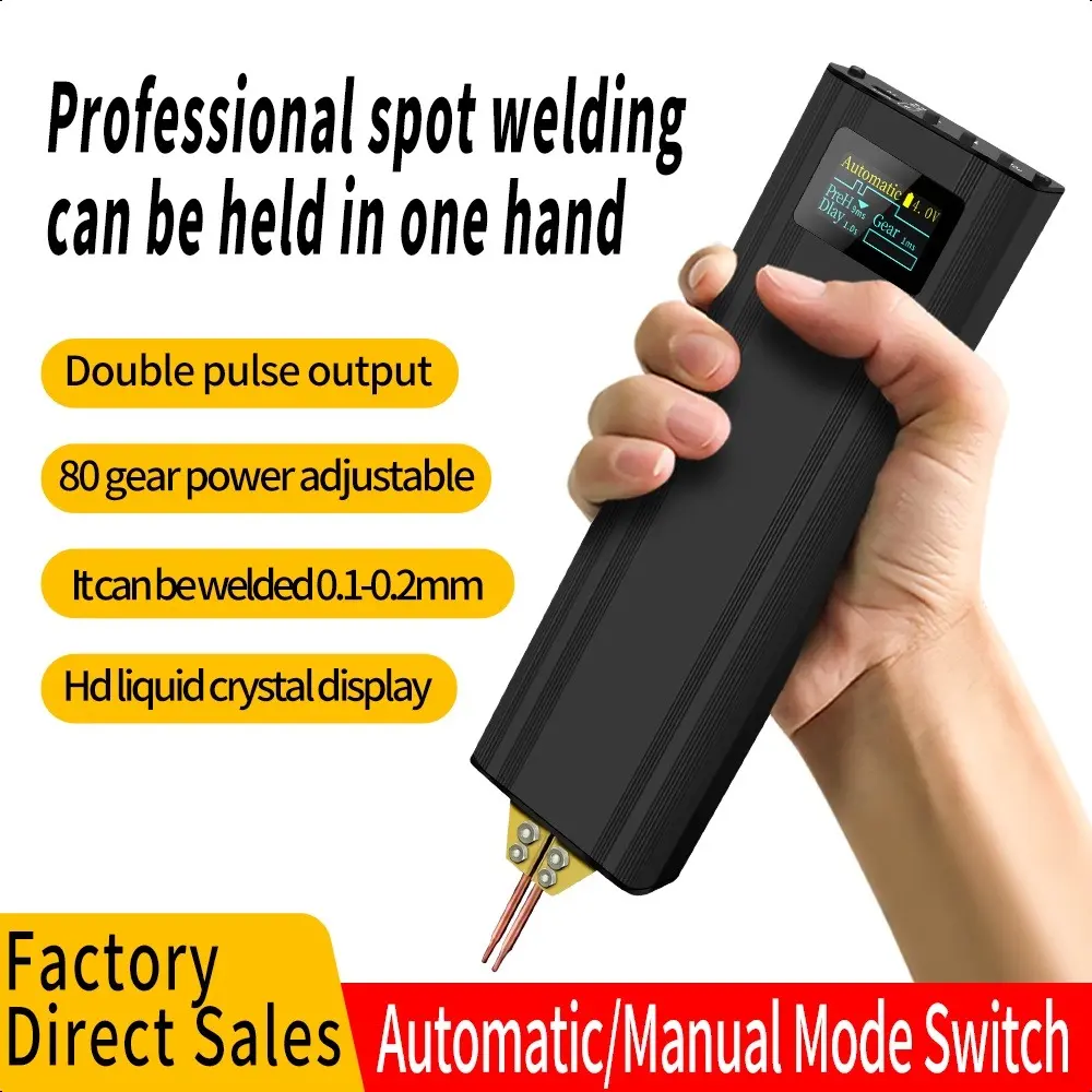 Máy Hàn Điểm pin cầm tay có màn hình, máy hàn cell pin, tặng kẽm hàn 18650 Pin Lithium Bộ Hàn Điện Hoàn【Flash Deal】