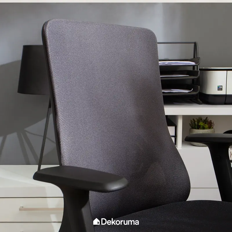 Dekoruma Officescale Kursi Kerja Hadid Mid Back Black Grey 3