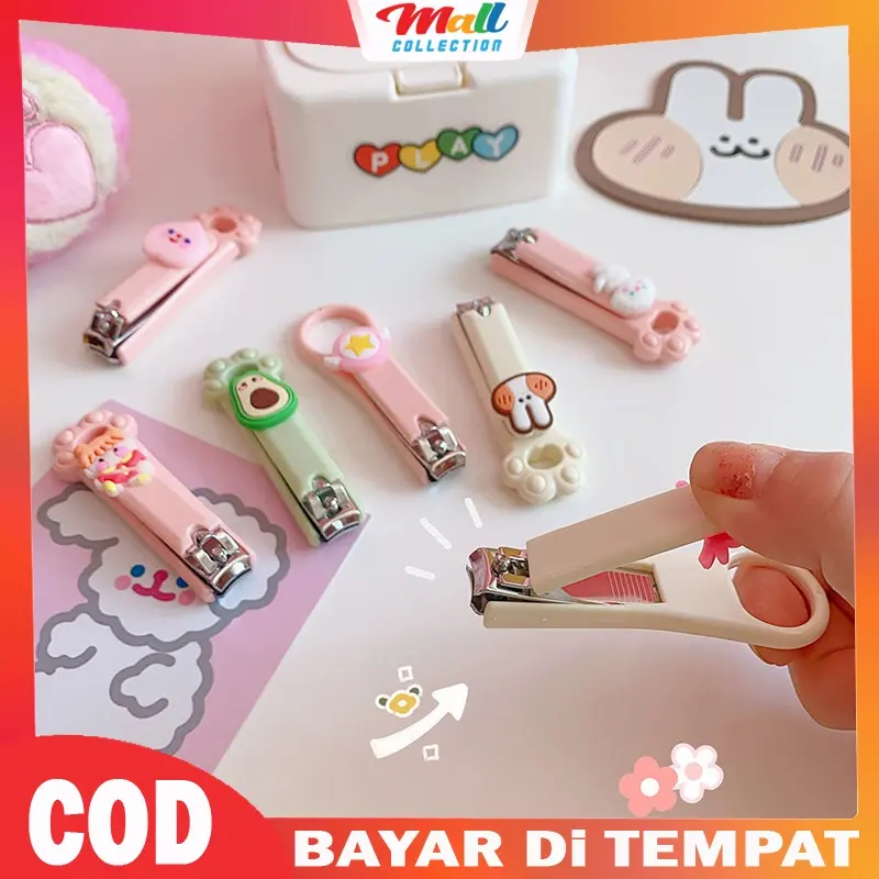 MALL Gunting Kuku Lucu Karakter Nail CLipper Mini Anak Dewasa Warna Pastel AD07