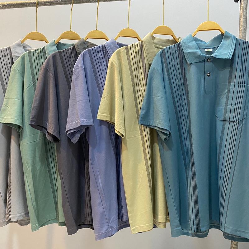 Áo thun nam trung niên có túi loại sọc cổ bẻ Form rộng tay lỡ MRSHOP đủ màu size Từ 50 - 85kg Menswear [Táo Sọc]