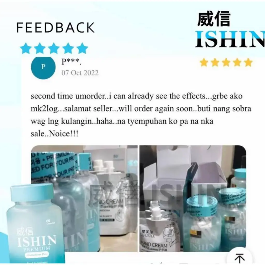 Ishin Premium Glutathione Plus | Triple Gluta Blend 700mg - TikTok Shop  Philippines
