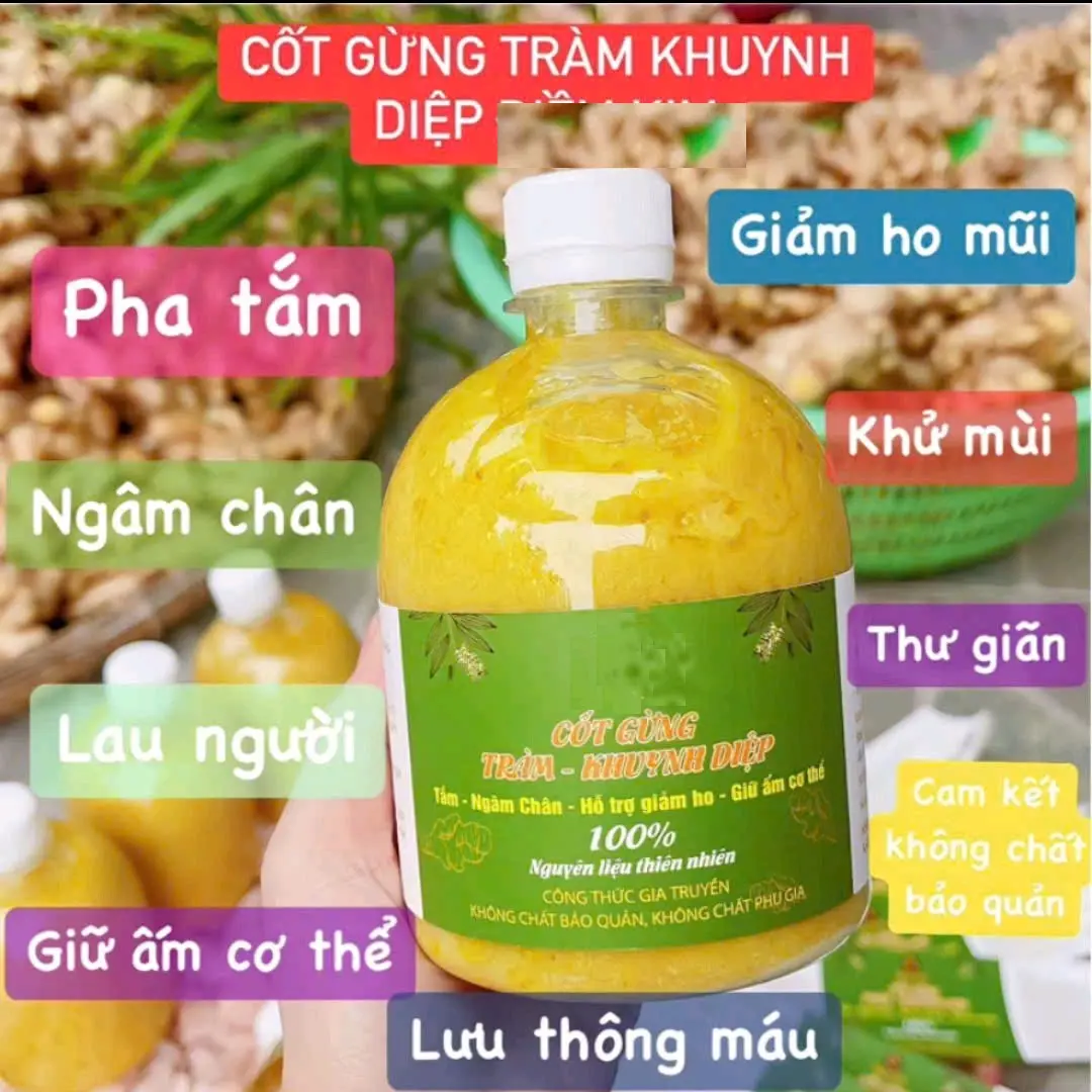 Nước cốt gừng tươi hương tinh dầu chanh xả dùng ngâm chân tắm xông hơi