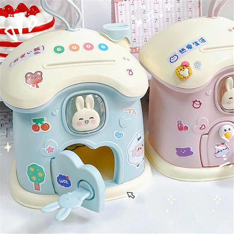 Product Introduction of Kids Creative DIY Banking Toys Piggy Bank Money Saving Pot Ban Coin Box With Lock Key Children Gift Toy For Girl Decor Decoration Christmas Light Plastic Sticker Ornaments 22