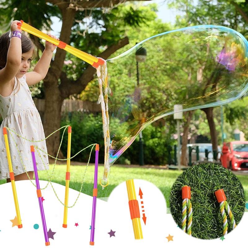 Product Introduction of Outdoor 1Set Double Pole Bubble Rope Color Giant Bubble Circle Garden Toy Big Bubble Stick Outdoor Fun for Kids Bubble Tool 25