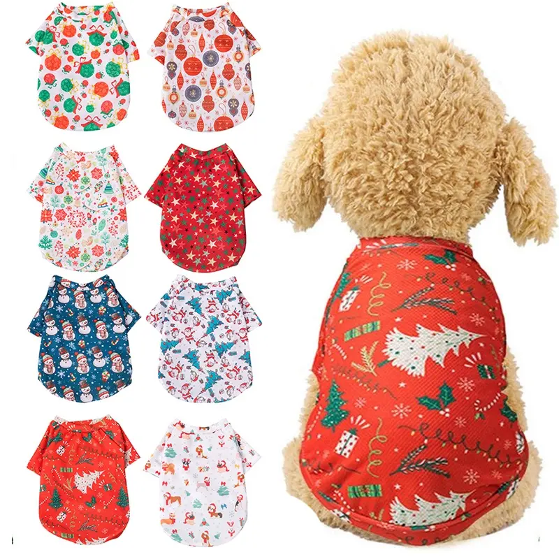 Christmas Cat Dog Clothes Puppy Cute Cartoon Pullover Dog Cat Clothing Dog Pet Christmas Costume Dog Christmas