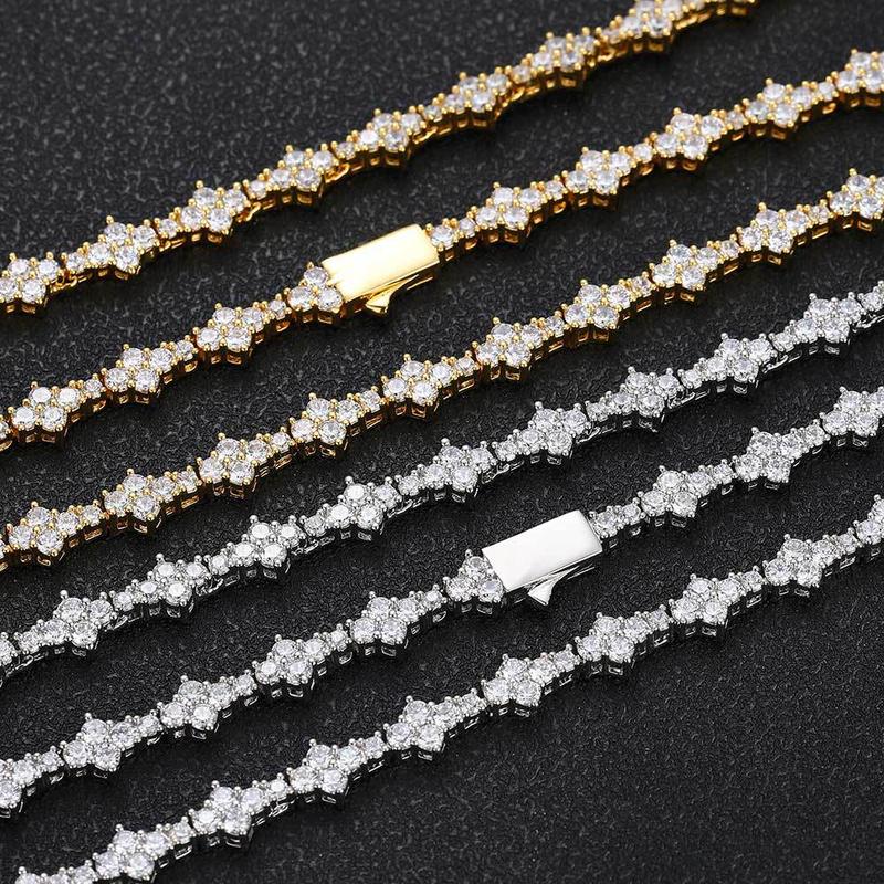 Vòng Cổ Zircon, Phong Cách Hip Hop Châu Âu Và Mỹ, Khóa Lò Xo 6.5mm, Đồ Trang Sức 1